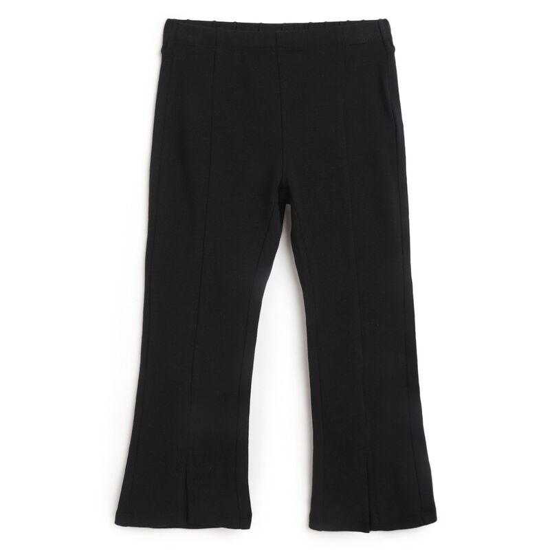 Girls Black Solid Leggings image number 0